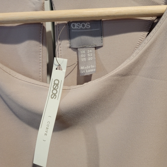 ASOS DESIGN Curve nipped in waist dress size 20 US cream. - Picture 3 of 5